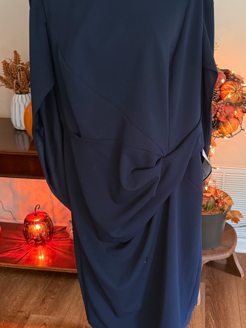 Betsy & Adam Navy Draped Dress Plus Size 18W NWT.